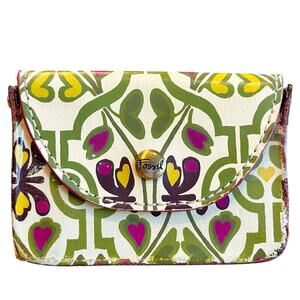 VTG FOSSIL Butterfly and Flowers Dainty Leather Coin Purse